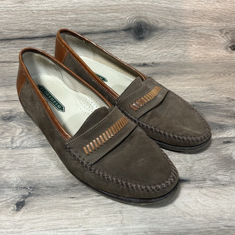 Florsheim Barletta series men sz 7.5 D Suede leather loafers Great Condition
